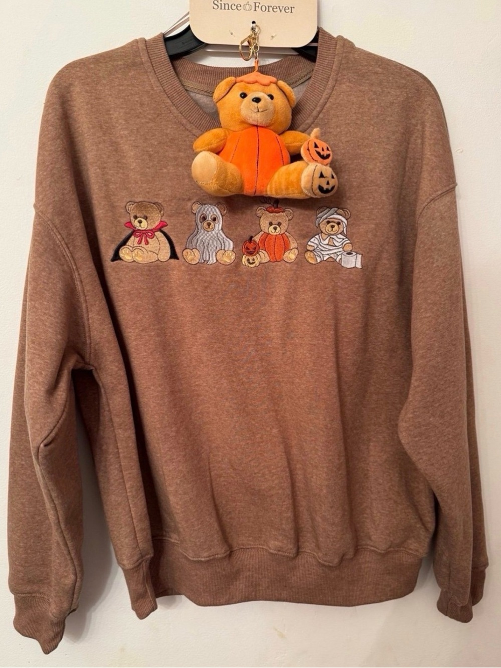 Teddy Bear Embroidered Halloween Sweater